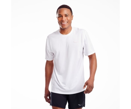 Tenis Saucony Stopwatch Short Sleeve Hombre Tops Ropa Blancas México MX-970-WQ